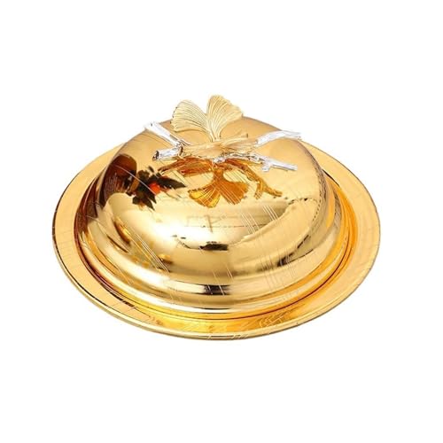 Goldene Europäische Obstplatte Dekorative Küchentheke Snacks Tablett Metall Handwerkskunst Butter Dish Storage von Klaisy