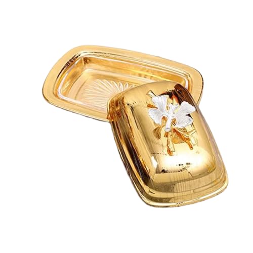 Goldene Europäische Obstplatte Dekorative Küchentheke Snacks Tablett Metall Handwerkskunst Butter Dish Storage von Klaisy