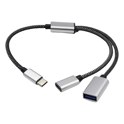 Hochgeschwindigkeits-USB-C-Stecker auf 2 Buchsen, Y-Kabel, USB-C-Extender, Haltbarkeit, Datenübertragung, Lade-Hubs für mehrere Geräte von Klaisy