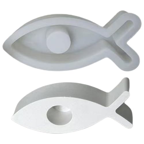 Kerzenhalter Harzformen Fischform Kerzenhalter Silikonform Einzigartige Tierische Kerzenständer Epoxidguss Schimmel Multifunktional Fisch Kerzenkasse Schimmel von Klaisy