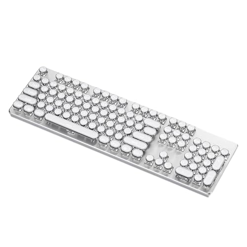 Klaisy Elegante Weiße Mechanische Gaming Tastatur 104-Taste Weiße Zurückbeleuchtete Mechinery Schreibmaschinenmediensteuerungsknopf von Klaisy