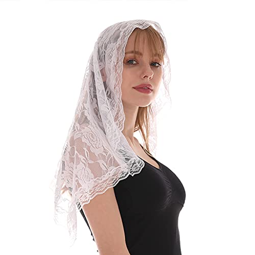 Klaisy Mantilla-Spitzenschleier, weich und bequem, 2 Farben, Schwarz und Weiß, spanische Rose, Spitzenschleier für Kopfbedeckung, D-Form, Mantilla, katholisch Klaisy Mantilla-Spitzenschleier, weich und bequem, 2 Farben, Schwarz und Weiß, spanische Rose, Spitzenschleier für Kopfbedeckung, D-Form, Mantilla, katholisch von Klaisy
