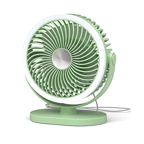 Klaisy Tragbarer Campingventilator mit Nachtlicht, Deckenventilator, 360 Grad drehbar, leiser elektrischer Ventilator, USB-betriebener Ventilator für den Schreibtisch von Klaisy