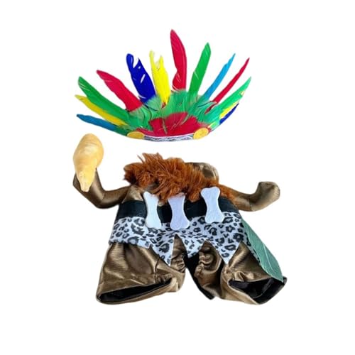Pet Transformation Outfit Indisches Outfit Haustier Kostüm Katzen Hunde Cosplay Set mit Hut Hund für aktives Spielen von Klaisy