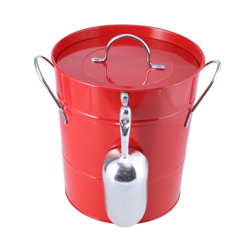 Runde Getränkewanne Mit Schaufel Und Deckel Doppelgriff Ice Bucket Metall Getränkkühler Champagnes Eimer Einfach Zu Transportieren von Klaisy
