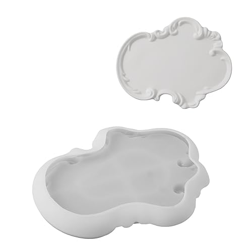 Silikonform mit Kristalltröpfchen, Gips, Zement, europäische Form, Aufbewahrungsplatte, Organizer mit zarter Spitzen-Relief, Spitzen-Entlastungs-Tablett, Aufbewahrung, Silikonform von Klaisy
