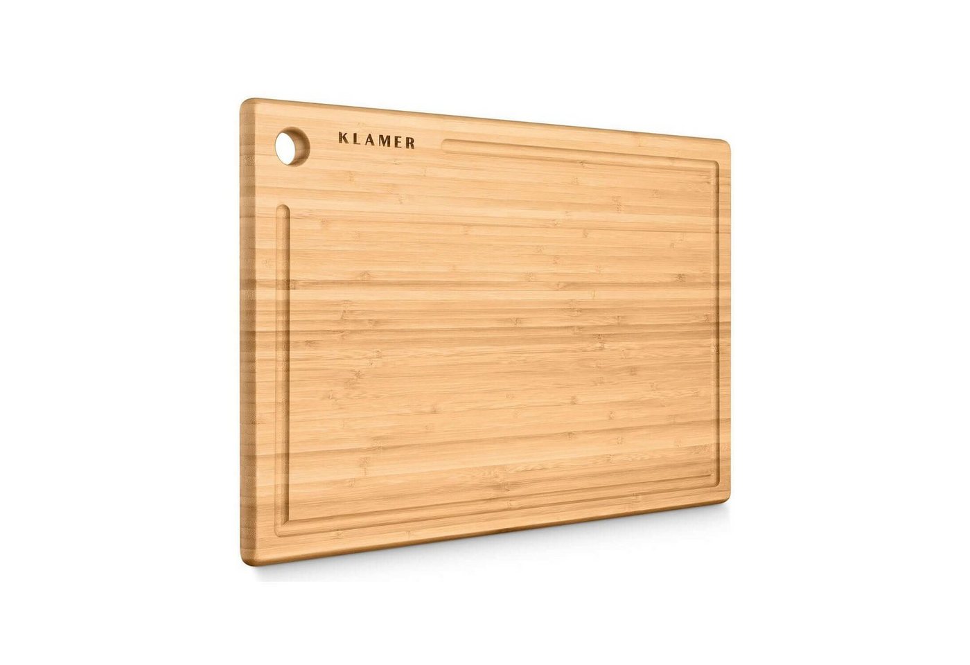 KLAMER Schneidebrett KLAMER Schneidebrett Bambus rutschfest mit Saftrille – Premium Holz-B… von Klamer