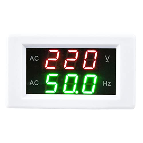 KLANATA LED Digital Wechselstrom -Voltmeter -Frequenzmesserspannungsfrequenz -Anzeige -Tafel -Mount -Testwerkzeug für die elektrische Messung (Weiß) von Klanata