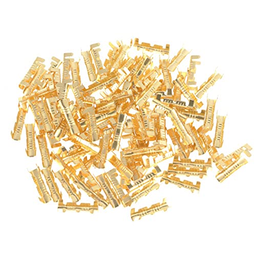 Klanata 100 Stück Messing-Crimpklemmen-Steckverbinder und Messing-Schnallen-Pressklemmen-Anschlussklemme 0,51,5 mm quadratische U-förmige Draht-Docking-Steckverbinder von Klanata