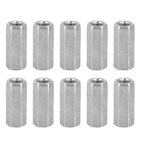 Klanata 10pcs lange Stangenmuttern Hex -Kupplungsmuttern Sechseckige Hülle M8 -Gewindefäden Befestigungselemente (M8*30) von Klanata