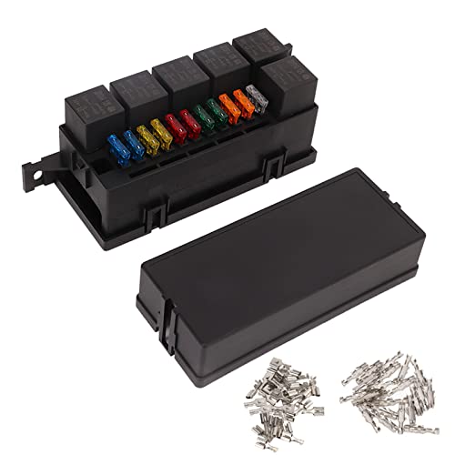 Klanata 12V Relay Box Kit Block, 6 Relais 11 ATC ATO Universal Relay Box mit 52 Crimp -Terminals und Z -Klammer -Design für Automobilwagen -Lkw -Marine -Bootsanhänger Klanata 12V Relay Box Kit Block, 6 Relais 11 ATC ATO Universal Relay Box mit 52 Crimp -Terminals und Z -Klammer -Design für Automobilwagen -Lkw -Marine -Bootsanhänger von Klanata