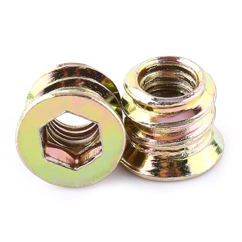 Klanata 20pcs Gewinde Einsatzmuttern Werkzeug Kit M6m8m10 Zinkpolierter Kohlenstoffstahl Sechskantmöbelmuttern für Holzmöbel (M6*10 mm) von Klanata