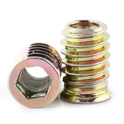 Klanata 20pcs Gewinde Einsatzmuttern Werkzeug Kit M6m8m10 Zinkpolierter Kohlenstoffstahl Sechskantmöbelmuttern für Holzmöbel (M8*20 mm) von Klanata