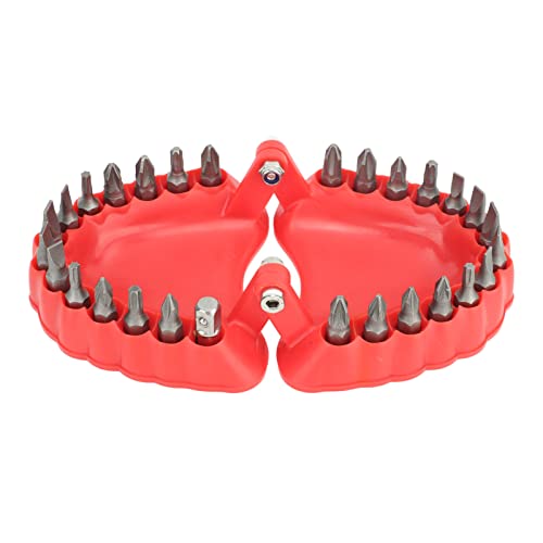 Klanata 28 Löcher Bohrer Bits Organizer 3D Design Red Denture Bohrer Bithalter, Skulpturesschkte -Dekoration für Freund Vater Männer Männer (Mit Bits) von Klanata