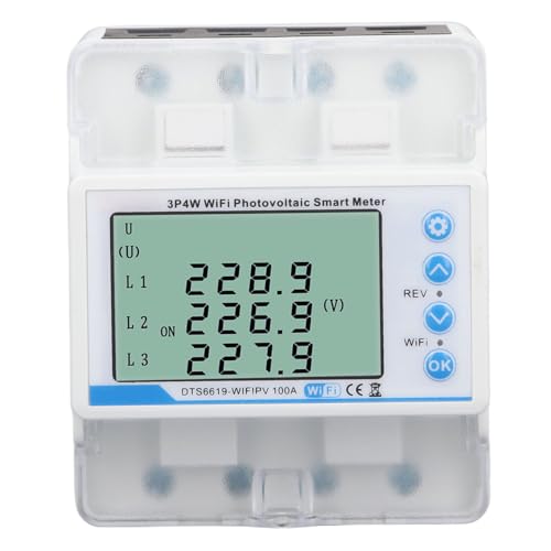 Klanata 3 Phase Din Rail Smart Energy Messgerät, 100A Home Energy Monitor, 60-300V 4W Bidirektional-Strommesser mit Tuya App-Steuerung, Spannungsstromschalter Timer für Zuhause Klanata 3 Phase Din Rail Smart Energy Messgerät, 100A Home Energy Monitor, 60-300V 4W Bidirektional-Strommesser mit Tuya App-Steuerung, Spannungsstromschalter Timer für Zuhause von Klanata