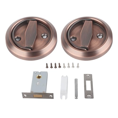 Klanata 304 Edelstahl-Türverriegelungsgriff doppelseitige Schloss Türknöpfe für Badezimmerzubehör nach Hause (Rote Bronze (mit Schloss)) von Klanata