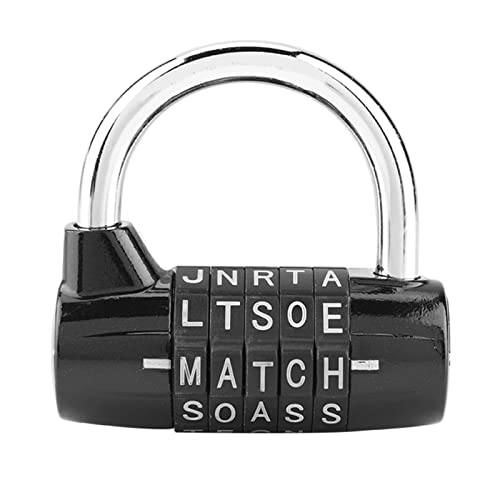 Klanata 5 -Ziffer -Kombination Vorhängeschloss 5 Buchstaben Word -Sperre, Sicherheitskennwortcode -Sperre für School Fitness Locker Toolbox Koffer, 6.5 x 5,7 x 4 cm (Schwarz) von Klanata