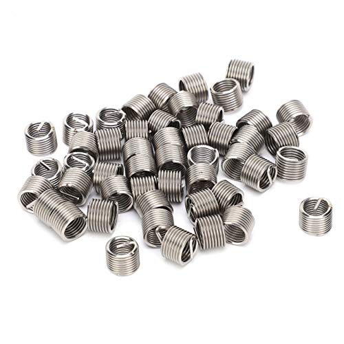 Klanata 50pcs Gewinde Einsätze Sortiment Kit, M7x1 männlicher weiblicher Edelstahldrahtverschluss, reduzierter -Reparaturwerkzeug für die Gewindereparatur (1,5d) von Klanata