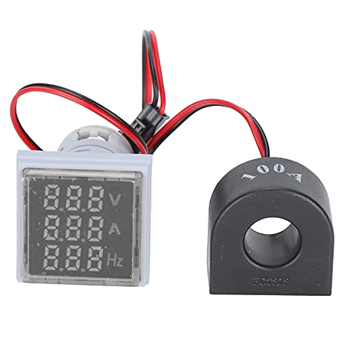 Klanata 60~500 V AC AD16-22VAH Stromanzeige - Universelle 3-Anzeigen-Digital-Amperemeterleuchte - Strommesser-Anzeigelampe für die elektrische Überwachung (Weiß) von Klanata