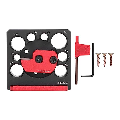 Klanata 6pcs Dübelhersteller Jig Kit Metrik 8 mm bis 20 mm einstellbare Aluminiumlegierung 8 Löcher Elektrische Bohrer Mahlen Massivholz runde Stangenholzhilfe -Auxiliary -Werkzeug von Klanata