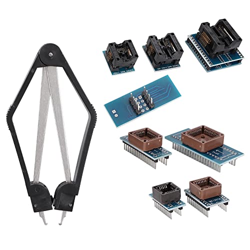 Klanata 9 -Stück -Programmierer -Adapter -Sockets Kit mit SOP16, SOP8 bis DIP8, PLCC44 DIP40, DIP SMD für TL866Cs TL866A EZP2010 IC -Extraktor von Klanata