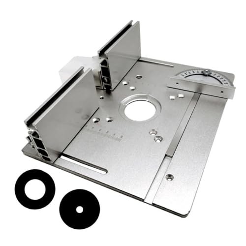 Klanata Aluminium Router Tischeinsatzplatte, 2 in 1 Holzbearbeitungs -Router -Flip -Platte mit Gehrung Zaun Schieberiee, multifunktionaler Trimmstichtisch für Klanata Aluminium Router Tischeinsatzplatte, 2 in 1 Holzbearbeitungs -Router -Flip -Platte mit Gehrung Zaun Schieberiee, multifunktionaler Trimmstichtisch für von Klanata