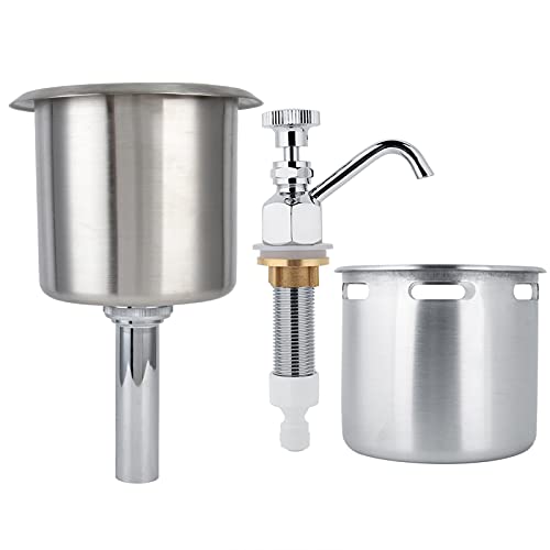 Klanata Café -Shop Accessoire Dipper Well Wasserhahn Edelstahl Waschbecken mit Überlaufbehälter zum Waschen von Kaffeelöffel Eislöffel von Klanata