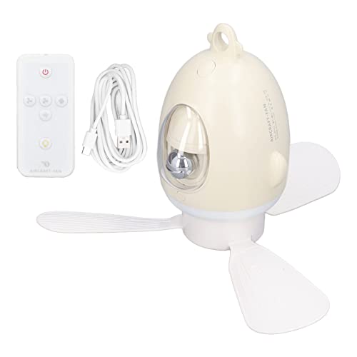 Klanata Deckenventilator mit leichten modernen Flugzeugen kleiner Deckenventilator, USB -Ladegeräusche für Schlafzimmer Wohnzimmer im Freien Camping Schlafsaal Blau (Weiß) von Klanata