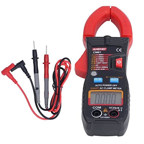 Klanata Digital Clamp Messgerät, AC DC -Spannungstester, hoch genaue kontaktlose Hintergrundbeleuchtung Handheld für Strom, Ohm, Temperatur- und Diodentests, Elektriker, Techniker (Rot) von Klanata