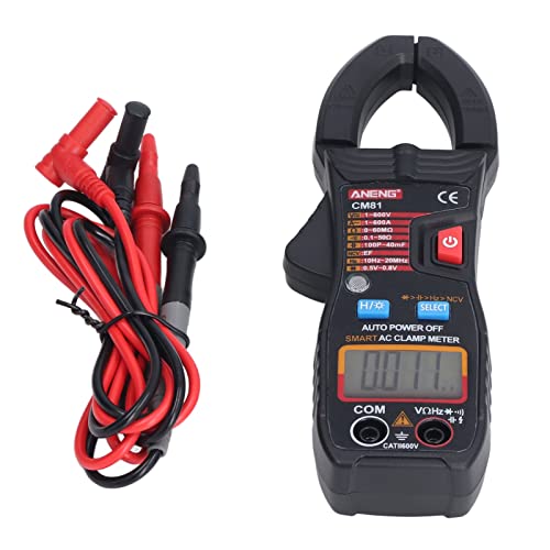 Klanata Digital Clamp Messgerät, AC DC -Spannungstester, hoch genaue kontaktlose Hintergrundbeleuchtung Handheld für Strom, Ohm, Temperatur- und Diodentests, Elektriker, Techniker (Schwarz) von Klanata