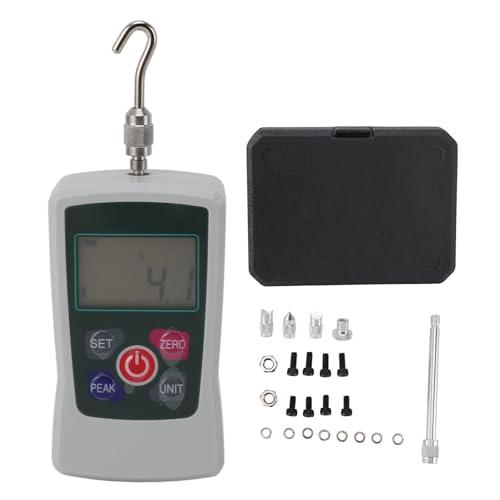 Klanata Digital Force, 30–300 N Push-Pull-Tester mit 6 Vorrichtungsköpfen, tragbarer Spannungsprüfer aus Aluminiumlegierung mit Batteriebetrieb, Dynamometer-Druckprüfer für von Klanata