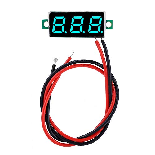 Klanata Digitalspannung Messgerät, 1PC 0,28 "LED-Anzeigevoltmeter, DC-Panelmesser 2,5-30 V für Kinderwagen Elektromotorräder, Batteriespannung Monitor (Blau (Schriftbeleuchtung)) von Klanata