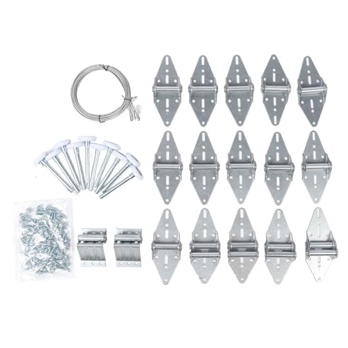 Klanata Garagentor-Hardware-Kit mit 2650-mm-Kabel, 16-18x7 Scharniere, Nylonwalzen und Top-Bracket-Set Klanata Garagentor-Hardware-Kit mit 2650-mm-Kabel, 16-18x7 Scharniere, Nylonwalzen und Top-Bracket-Set von Klanata