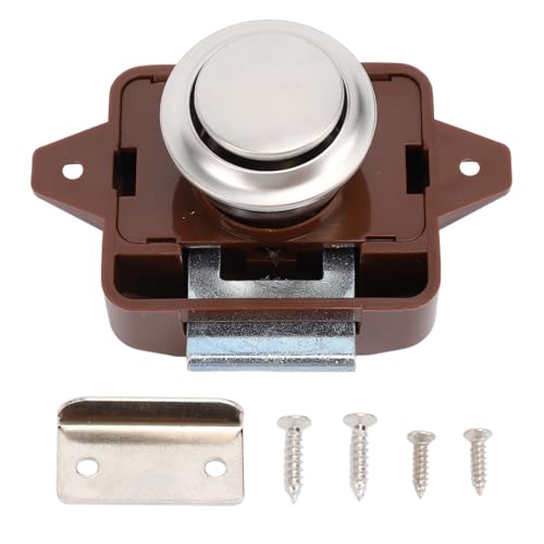 Klanata Keyless Push Taste Latch Lock - Pearl ni Cabinet Door Schloss für Wohnmobil, Yacht, Wohnmobil, Campervan & Caravan (Braune Basischrom) von Klanata