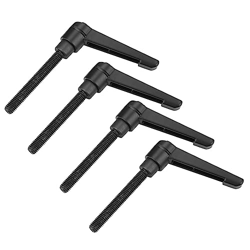 Klanata Klemmhebelgriff Griffverstellbarer Maschinenknöpfe 4pcs M8 Edelstahl Männliches Gewinde schwarz (Schraubenlänge 60 mm) von Klanata
