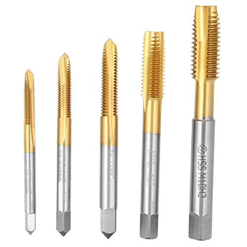 Klanata M4-Tap-Set, 5pcs Maschinen-Tippspitze Kobalt Metrik-Tipp- und -stab-Set, Hochgeschwindigkeits-Stahlgewinde-Schraubenhandwerkzeuge, M4-M10-Metallhahnsatz für Standard- und Klanata M4-Tap-Set, 5pcs Maschinen-Tippspitze Kobalt Metrik-Tipp- und -stab-Set, Hochgeschwindigkeits-Stahlgewinde-Schraubenhandwerkzeuge, M4-M10-Metallhahnsatz für Standard- und von Klanata