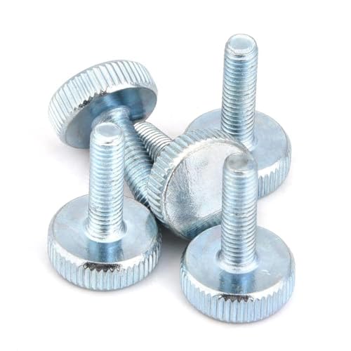 Klanata M5 Zinkpackte Carbonstahl-Daumenschrauben, L25-204y 1 flache Kopfschrauben, Befestigungselemente für DIY-Projekte und Maschinen (M5*18 （5pcs）) von Klanata