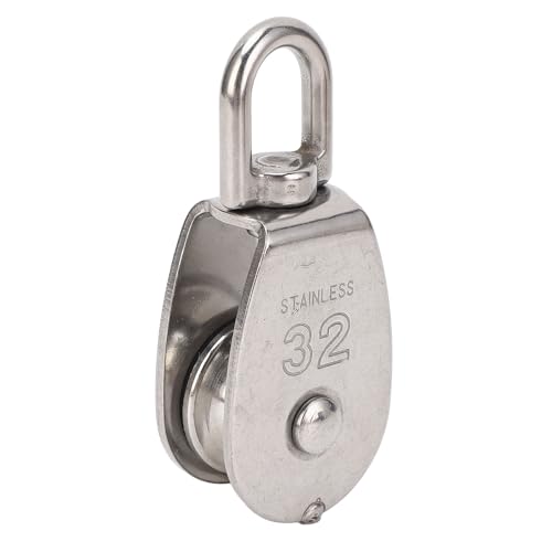 Klanata Marine Pulley Block, 304 Edelstahl Einrad-Hub rolle für Segelboote und Yachten-330lb Last, passt Seil bis 0,45 Zoll (M32) von Klanata