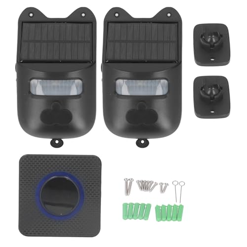 Klanata Motion Sensor Door Chime 129 dB Outdoor -Türklingel -Kit mit 12 LED -Leuchten, Solarbewegungssensor Alarm, Blitzlicht, USB, 120 ° Winkel für die Sicherheit zu Hause von Klanata