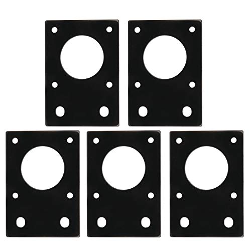 Klanata Motor Mount Plate Stepper Motor Montageplatte Schwarzes Aluminium 42x42mm1.7x1.7in Montagezubehör für Drucker (5pcs) von Klanata