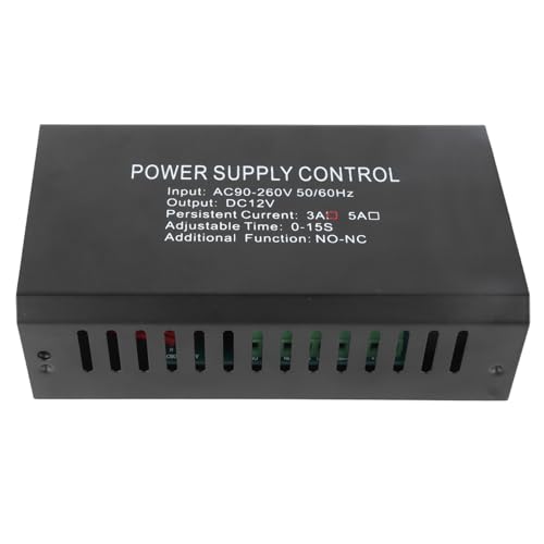 Klanata Netzteilschalter Controller, Netzteilbox, 12V 3A Elektro-Türverriegelungsversorgung, 90-260V-Eingang, Türzugriffskontrolle für das Lock-Fernbedienungssystem von Klanata