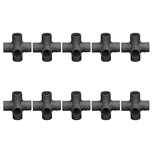 Klanata PVC -Rohranschluss 6 -Wege Rohrbeschläge, Eck Ellbogenanschluss PVC -Kunststoffrohr, 20 mm, 10pcs 6 -Wege -Seitenbeschläge (Schwarz) von Klanata
