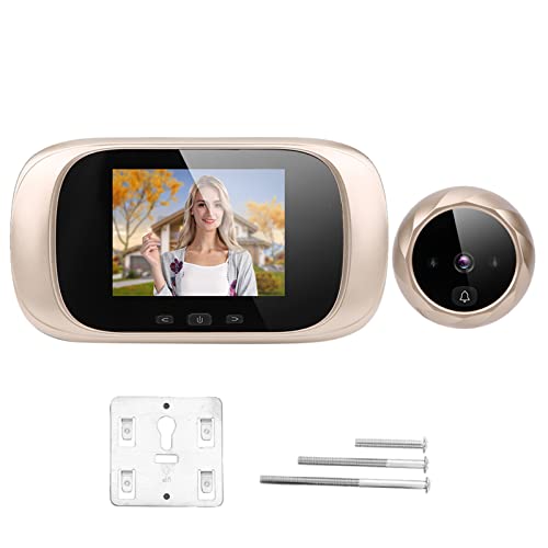 Klanata Visual Door Viewer Digitale Peephole -Überwachungskamera mit 2,8 -Zoll -LCD -Display, Infrarot -Nachtsicht, Türklingel und Fotoaufnahmefunktion (Gold) von Klanata