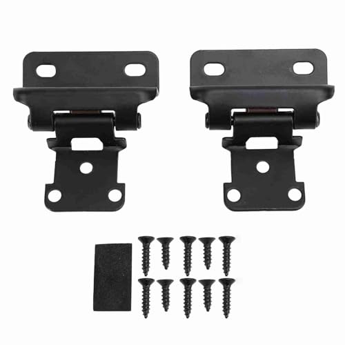 Klanata selbstschließend Schrankscharnier, 1/2 Zoll Halbverpackung, Stahlschrank-Türscharnier für Küche, Bad, Wohnmobil, Boot und Wohnmobil, (Schwarz) von Klanata