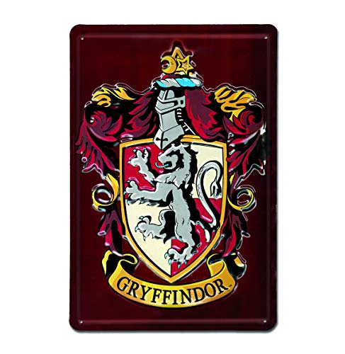 Logoshirt® Harry Potter Blechschild I Metall-Schild mit klassischem Retro-Motiv in 3D I 20x30cm Gryffindor-Logo Retro-Schild I langlebiger Druck & Lizenziertes Originaldesign von Logoshirt