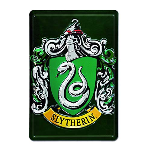 Logoshirt® Harry Potter Blechschild I Metall-Schild mit klassischem Retro-Motiv in 3D I 20x30cm Slytherin-Logo Retro-Schild I langlebiger Druck & Lizenziertes Originaldesign von Logoshirt