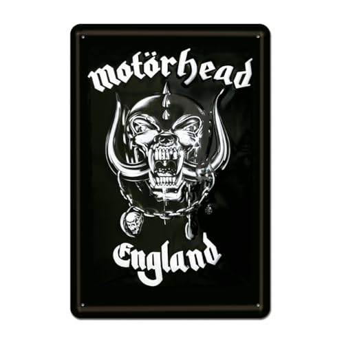 Logoshirt® Motörhead Logo Blechschild I Metall-Schild mit klassischem Retro-Motiv in 3D I 20x30cm Rock 'n' Roll Retro-Schild I langlebiger Druck & Lizenziertes Originaldesign von KlangundKleid.de