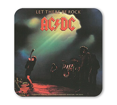 Rock I AC/DC I Let There Be Rock I Untersetzer I Coaster I Kork I 10x10cm I langlebiger Druck I Lizenziertes Originaldesign von KlangundKleid.de