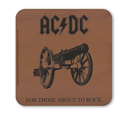Rock I AC/DC I for Those About to Rock I Untersetzer I Coaster I Kork I 10x10cm I langlebiger Druck I Lizenziertes Originaldesign von KlangundKleid.de