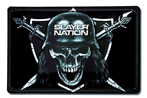 Logoshirt® Slayer Nation Blechschild I Metall-Schild mit spektakulärem Retro-Motiv in 3D I 30x20cm großes Slayer Nation Retro-Schild I langlebiger Druck & lizenziertes Originaldesign von KlangundKleid.de